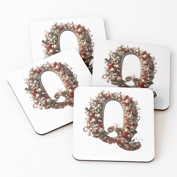 Item preview, Christmas Printable Letter Q Festive Digital Artwork designed and sold by Monascreativeempire.