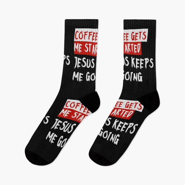 Item preview, Coffee gets me started, Jesus keeps me going designed and sold by alignedLife.