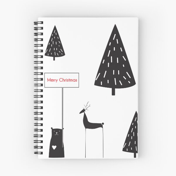 Item preview, Happy new year black white quote, Scandinavian style deer and bear. designed and sold by MatyKotiv.