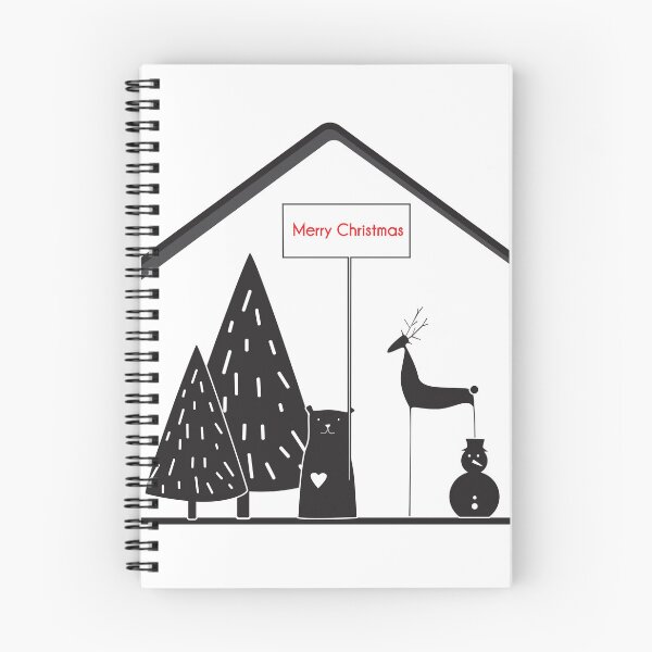 Item preview, Happy new year black white quote, Scandinavian style deer and bear. designed and sold by MatyKotiv.