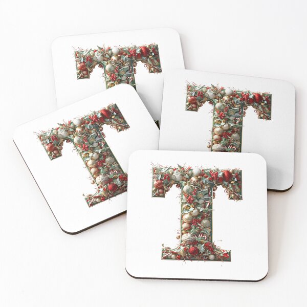 Item preview, Christmas Printable Letter T Festive Digital Artwork designed and sold by Monascreativeempire.
