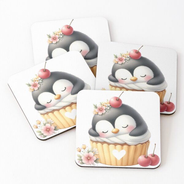 Item preview, A0566 Penguin Sleeping on Cupcake – Adorable Penguin-Themed Collectible, Unique Decor for Home, Fun Gift Idea, Premium Quality Design designed and sold by angieart68.