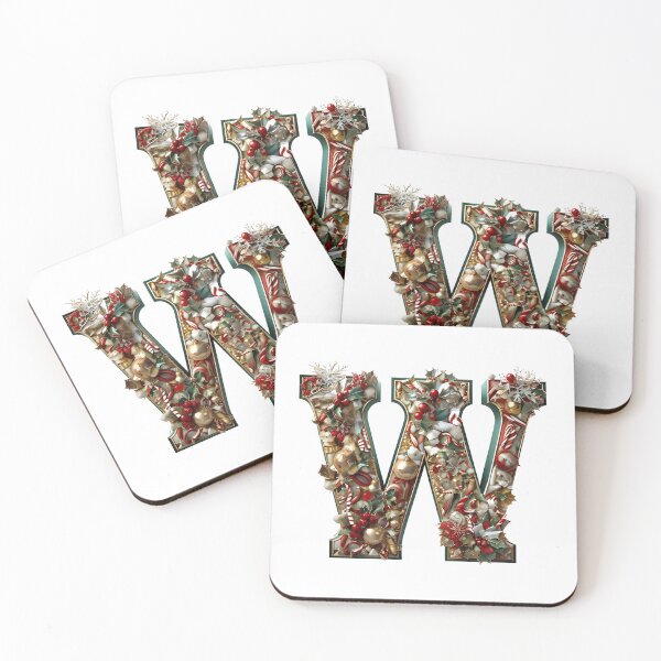 Item preview, Christmas Printable Letter W Festive Digital Artwork designed and sold by Monascreativeempire.