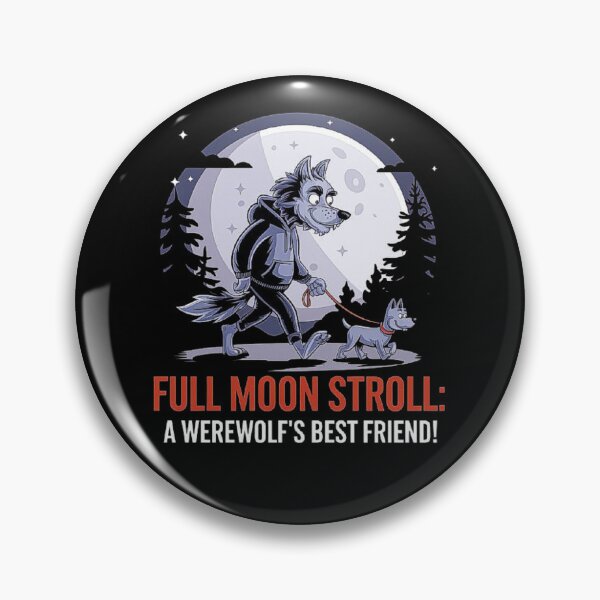 Item preview, Werewolf Full Moon Stroll – Funny Night Walk Illustration designed and sold by love3617.