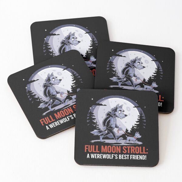 Item preview, Werewolf Full Moon Stroll – Funny Night Walk Illustration designed and sold by love3617.