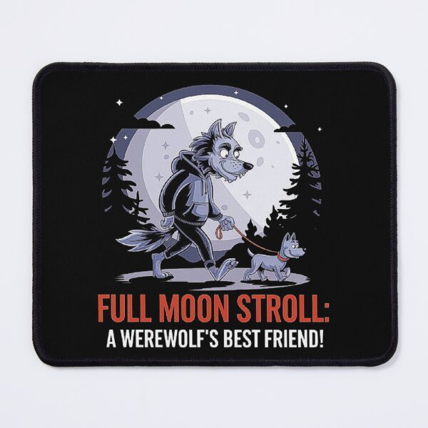 Item preview, Werewolf Full Moon Stroll – Funny Night Walk Illustration designed and sold by love3617.