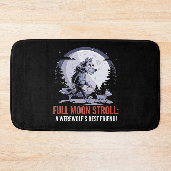 Item preview, Werewolf Full Moon Stroll – Funny Night Walk Illustration designed and sold by love3617.