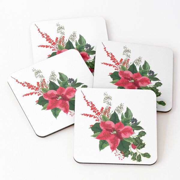Item preview, Poinsettia flower, ilex, berries composition. designed and sold by MatyKotiv.