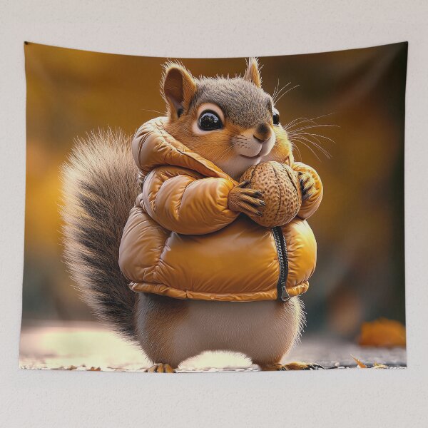 Item preview, Squirrel in an Orange Jacket designed and sold by silp159.