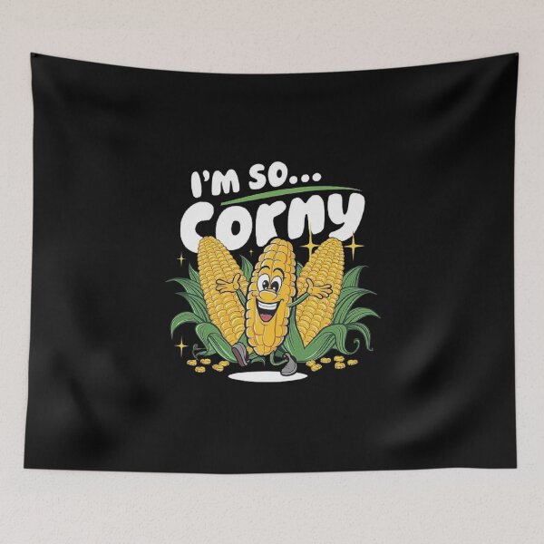 Item preview, Funny Corn Character Design - I’m So Corny Pun Art designed and sold by love3617.