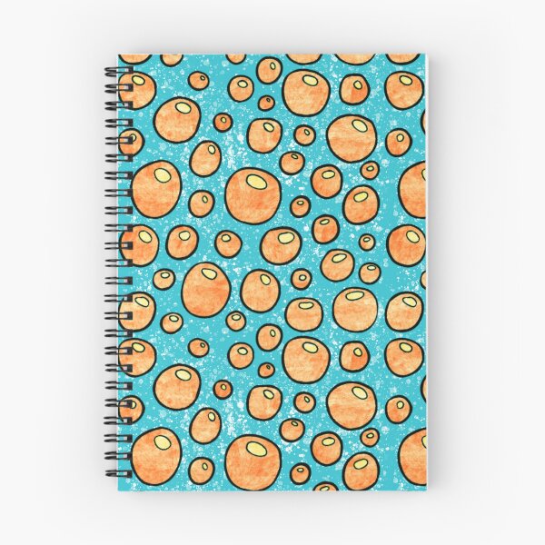 Item preview, Graphic bubbles pattern, bright orange and sky blue 90s abstract bubbles designed and sold by NadiaChevrel.