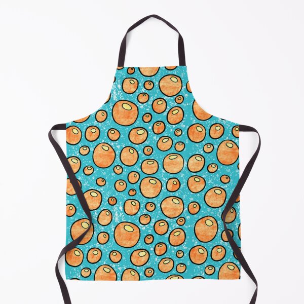 Item preview, Graphic bubbles pattern, bright orange and sky blue 90s abstract bubbles designed and sold by NadiaChevrel.