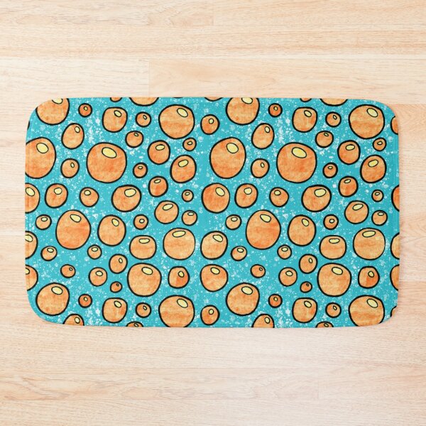 Item preview, Graphic bubbles pattern, bright orange and sky blue 90s abstract bubbles designed and sold by NadiaChevrel.