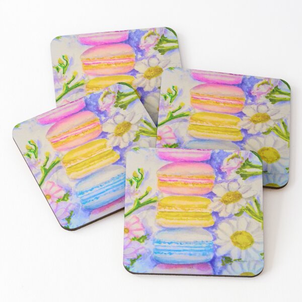 Item preview, Colorful Macarons dessert watercolor design  designed and sold by happiartworks .