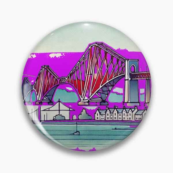 Item preview, The Forth Bridge Scotland Minimalist Watercolor Sticker,   designed and sold by PaintMeWorld.