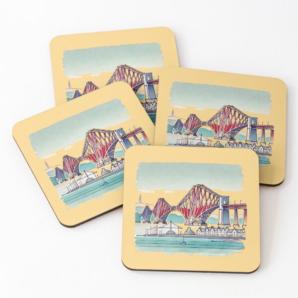 Item preview, The Forth Bridge Scotland Minimalist Watercolor Sticker,   designed and sold by PaintMeWorld.