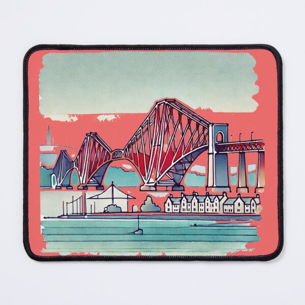 Item preview, The Forth Bridge Scotland Minimalist Watercolor Sticker, designed and sold by PaintMeWorld.