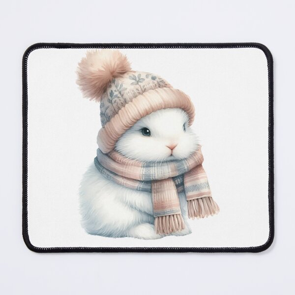 Item preview, A0571 Fluffy Rabbit in Scarf – Adorable Rabbit-Themed Collectible, Perfect Gift for Winter, Heartwarming Decor, Premium Quality Design designed and sold by angieart68.