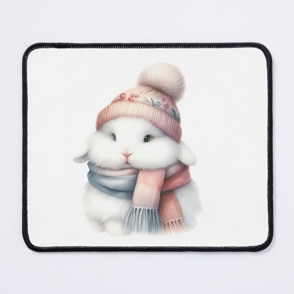 Item preview, A0571 Fluffy Rabbit in Scarf – Adorable Rabbit-Themed Collectible, Perfect Gift for Winter, Heartwarming Decor, Premium Quality Design designed and sold by angieart68.