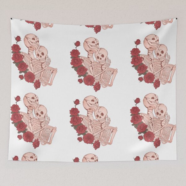 Item preview, Flower Skeleton Love - Retro - skeleton valentine retro design designed and sold by Dominika Farkašová.