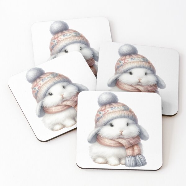 Item preview, A0571 Fluffy Rabbit in Scarf – Adorable Rabbit-Themed Collectible, Perfect Gift for Winter, Heartwarming Decor, Premium Quality Design designed and sold by angieart68.
