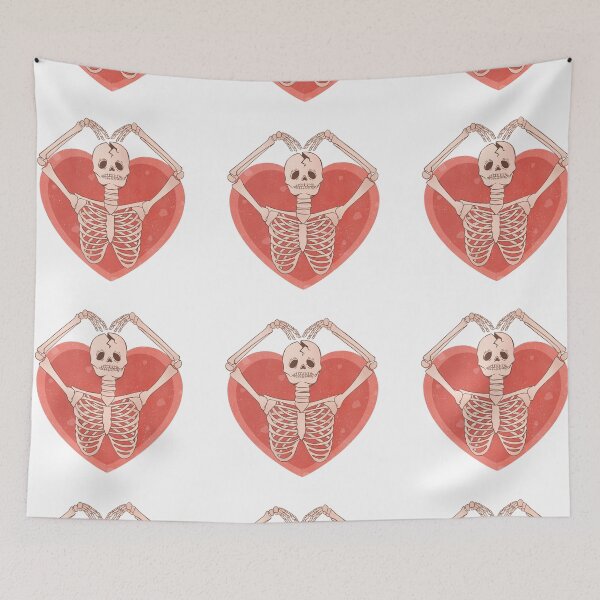 Item preview, Skeleton-Heart-Valentine - Retro - skeleton valentine retro design designed and sold by Dominika Farkašová.