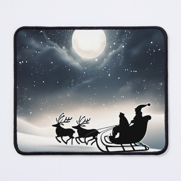 Item preview, santa riding his sledge on a full moon night designed and sold by optimusprime39.