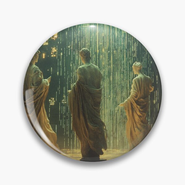 Item preview, Roman Statues Amidst Digital Rain designed and sold by Growntor.
