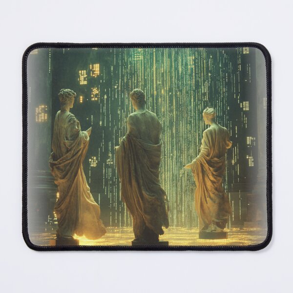 Item preview, Roman Statues Amidst Digital Rain designed and sold by Growntor.