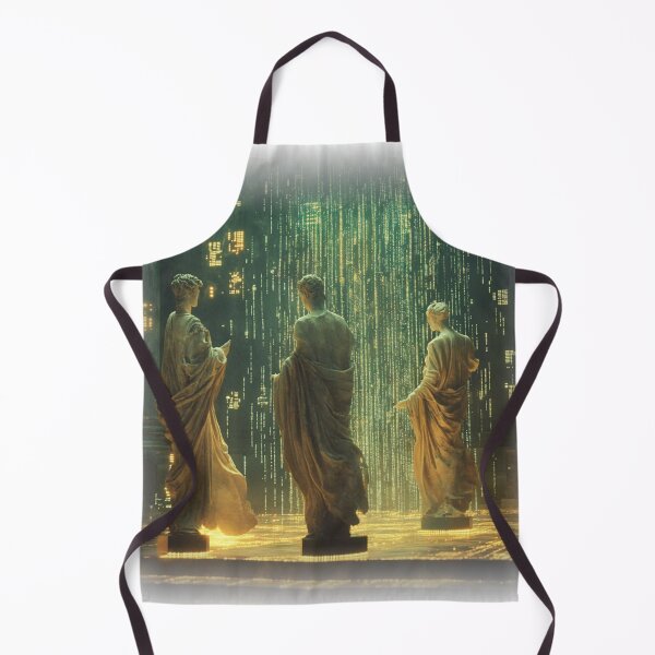 Item preview, Roman Statues Amidst Digital Rain designed and sold by Growntor.