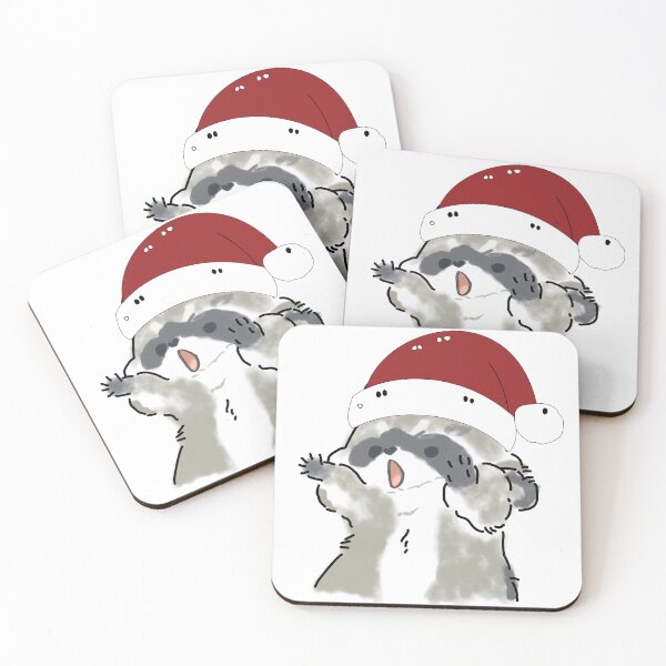 Item preview, Mapache navideño festivo | Lindo animal navideño con gorro de Papá Noel designed and sold by Lu7u.