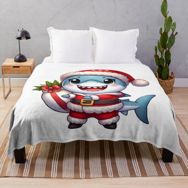 Item preview, Adorable Santa Shark Christmas Illustration designed and sold by Ideaunluck-shop.