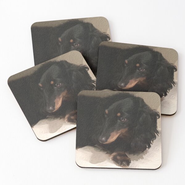 Item preview, Long-haired Dachshund dog cute face close-up designed and sold by SolidEarthArt.