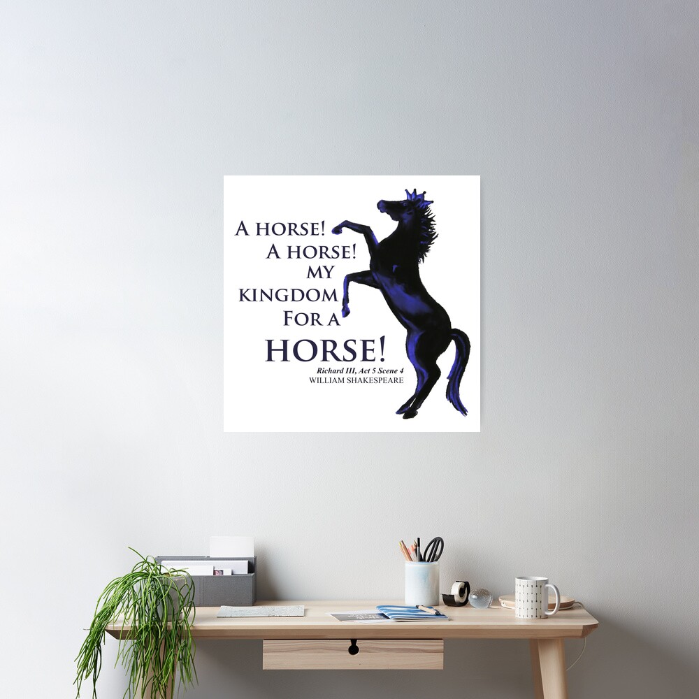 VINTAGE UNDIVIDED SHAKESPEARE QUOTE COMIC POSTCARD A HORSE A HORSE MY  KINGDOM FOR A HORSE by Postcard - N.D.