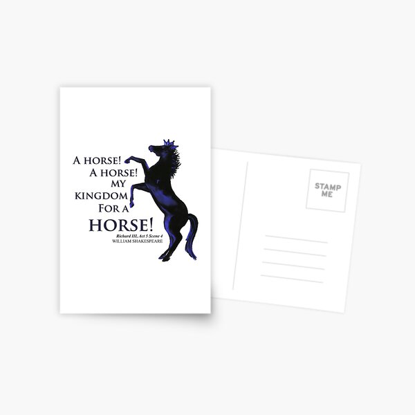 A Horse, A Horse! My Kingdom for a Horse! Postcard | Zazzle