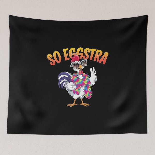 Item preview, Funny Chicken Cartoon Illustration - So Eggstra Colorful Rooster Art designed and sold by love3617.