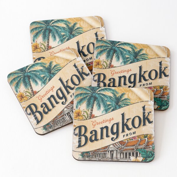 Item preview, Greetings from Bangkok Thailand Vintage Travel Retro Postcard Design designed and sold by TravelPostcardGems.