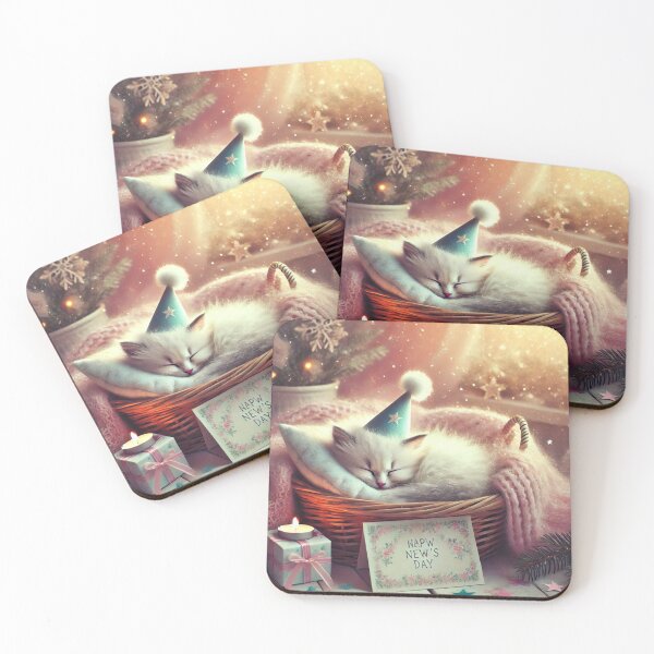 Item preview, Peaceful Kitten Relaxing on New Year's Day designed and sold by NiceArtsPlace.