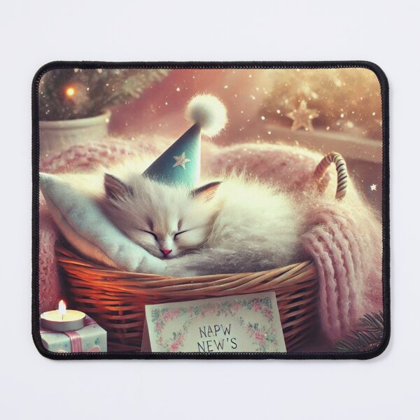 Item preview, Peaceful Kitten Relaxing on New Year's Day designed and sold by NiceArtsPlace.