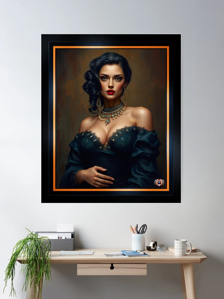 A Timeless Classic Portrait of Glamour, Sophistication, And Beauty Stunning AI Concept Art by Xzendor7 Room Decor Poster Art Print