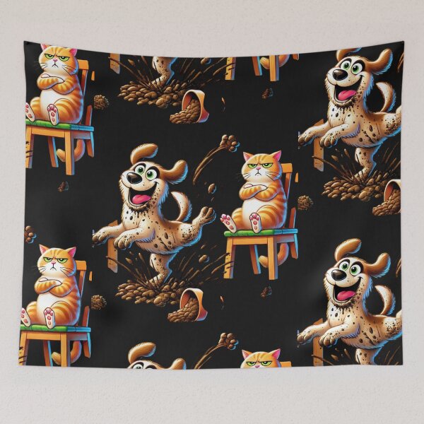 Item preview, Garden Mischief - Dog vs. Cat Showdown designed and sold by Desireehaz.