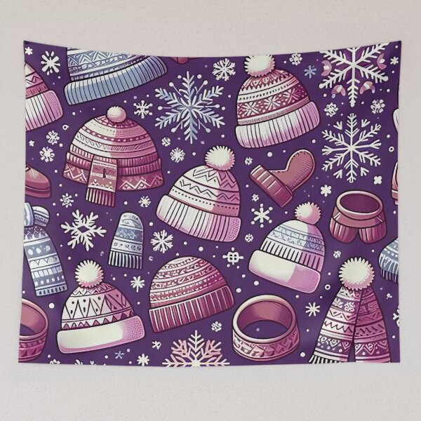Item preview, Cozy Winter Vibes - Snowflakes & Beanies designed and sold by Haji  Kamora.