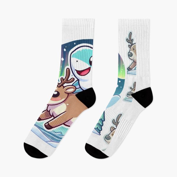 Item preview, Shark Riding Reindeer Under Northern Lights designed and sold by Ideaunluck-shop.