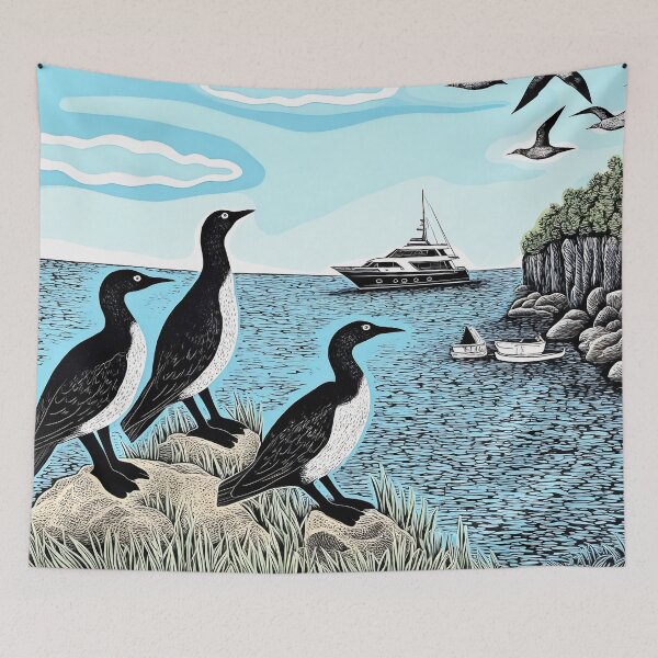 Item preview, Cormorants in seascape designed and sold by DJVYEATES.
