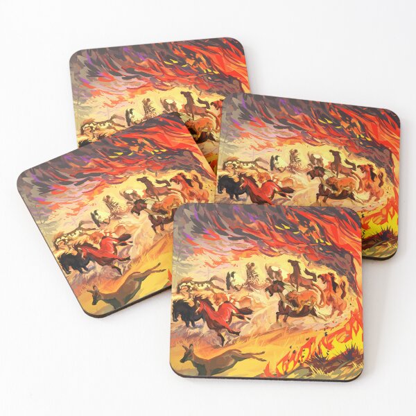 Item preview, A herd of horses fleeing a wildfire designed and sold by ViggoUno.