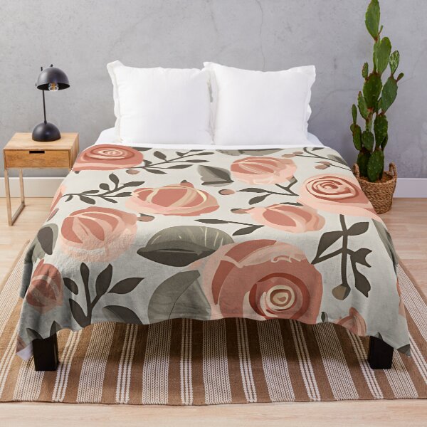 Item preview, Stylized roses and leaves in soft pastels pattern designed and sold by Haji Kamora.