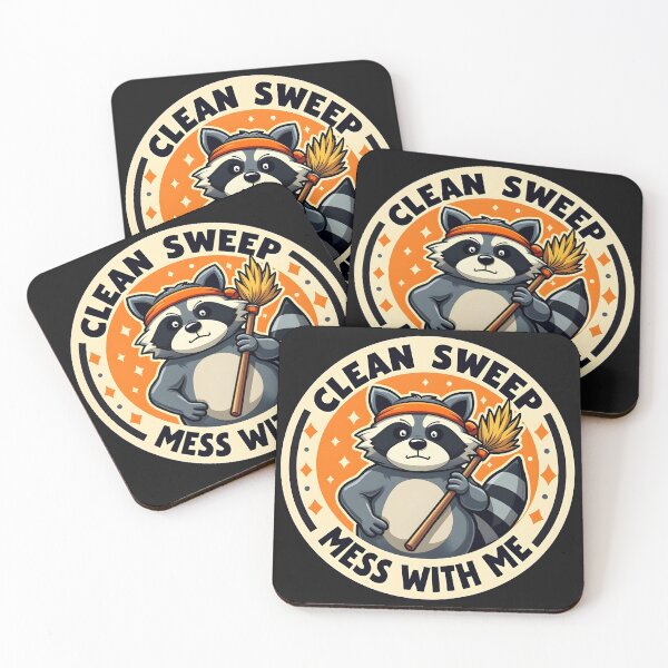 Item preview, Clean Sweep Raccoon: Chaos Meets Cleanliness in Style designed and sold by shrolts.