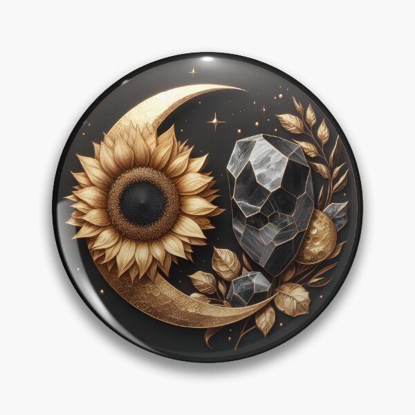 Item preview, Kintsugi Crystal Moon and Sunflower, Ai Generated Art  designed and sold by ACC .