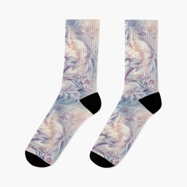 Item preview, Wolf among flowers. White wolf. designed and sold by MagelliShop.