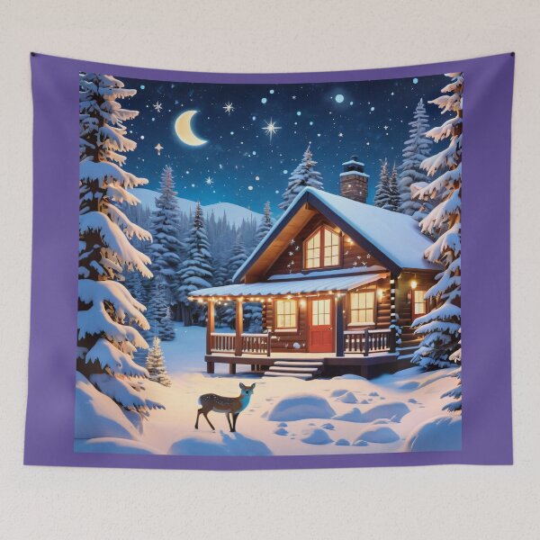 Item preview, Winter Holiday Log Cabin designed and sold by Cookbeat.